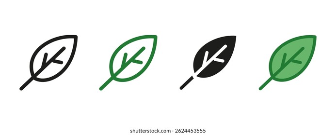 Leaf icon. Simple green leaf vector illustration. Natural foliage and plant growth symbol. Eco-friendly and sustainable environment design concept. Organic, vegan and botanical pictogram.