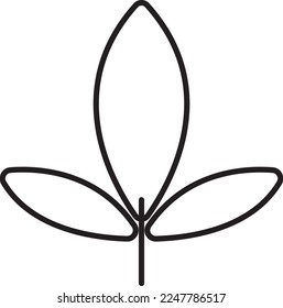 leaf icon. Simple line icon in flat style. Vector illustration with sustainable technology theme. Detailed outline icon