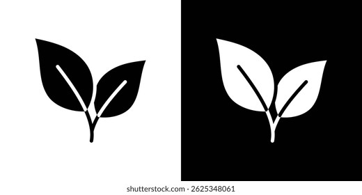 Vetor de linha simples de ícone de folha. Símbolo, logotipo.