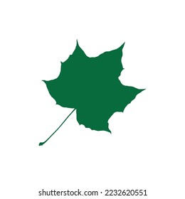 Leaf icon. Simple style ecology theme poster background symbol. Leaf brand logo design element. Leaf t-shirt printing. Vector for sticker.