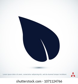 Leaf icon, stock vector illustration flat design style