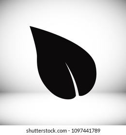Leaf icon, stock vector illustration flat design style