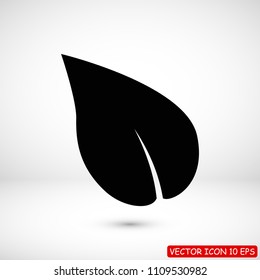 Leaf icon, stock vector illustration flat design style