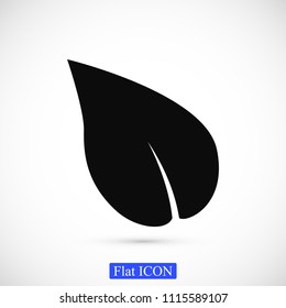 Leaf icon, stock vector illustration flat design style