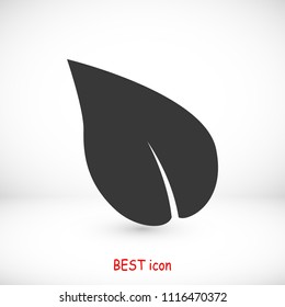Leaf icon, stock vector illustration flat design style