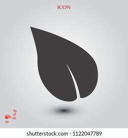 Leaf icon, stock vector illustration flat design style