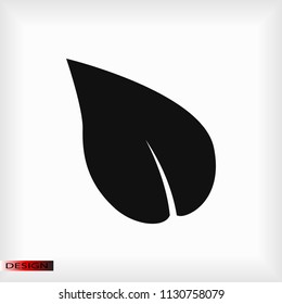 Leaf icon, stock vector illustration flat design style