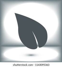 Leaf icon, stock vector illustration flat design style