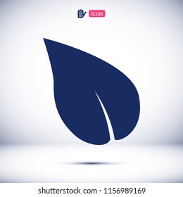 Leaf icon, stock vector illustration flat design style