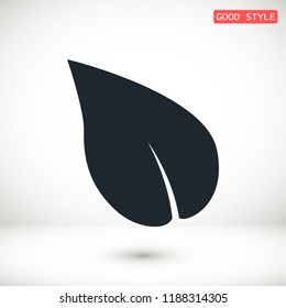 Leaf icon, stock vector illustration flat design style