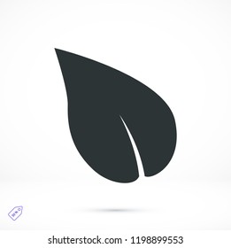 Leaf icon, stock vector illustration flat design style
