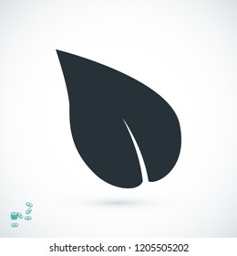 Leaf icon, stock vector illustration flat design style