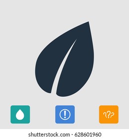 Leaf icon, stock vector illustration flat design style