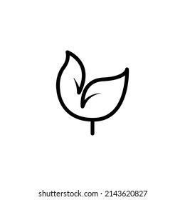 Leaf icon. suitable for ecology symbol. line icon style. simple design editable. Design template vector
