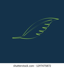 leaf icon, leaf symbol. Flat vector sign isolated on blue background. Simple vector illustration for graphic and web design.