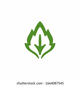 Leaf icon symbol or logo, can use for your design elements, website icons, application icons, UI, and More.