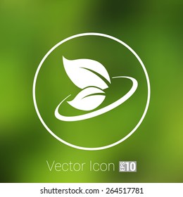 leaf icon symbol nature vector sign element .