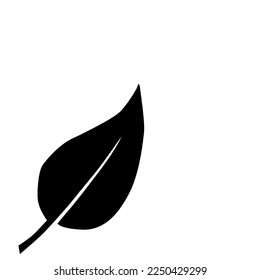 símbolo de icono de hoja en negro y blanco