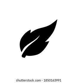 Símbolo de icono de hoja vector sobre fondo blanco
