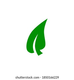 Leaf icon symbol vector on white background