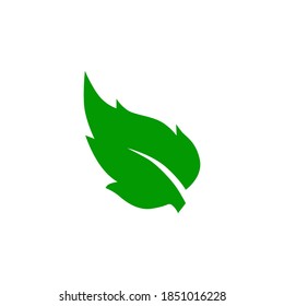 Símbolo de icono de hoja vector sobre fondo blanco