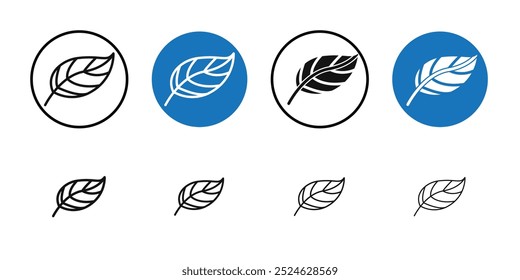 Leaf icon Thin line art collection