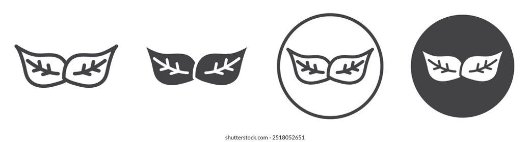 Leaf icon thin line illustration