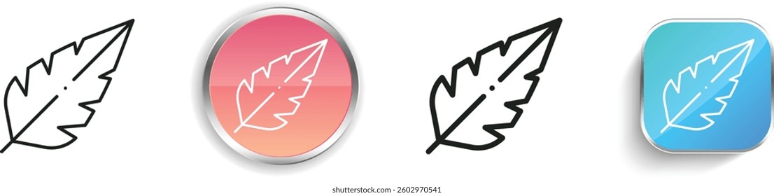 leaf icon. Thin Linear, Regular and Button Style Design Isolated On White Background