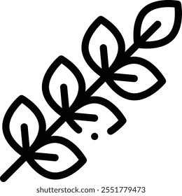 leaf icon. Thin Linear Style Design Isolated On White Background