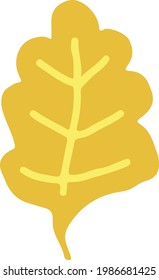 leaf icon in trending colors 2021. hand drawn doodle. vector, minimalism. autumn, leaves, sticker orange yellow