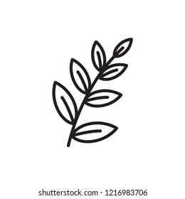 leaf icon in trendy flat design 