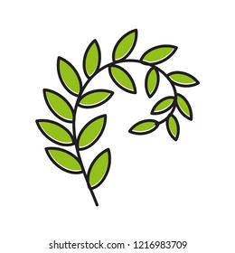 leaf icon in trendy flat design 