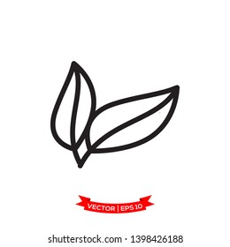 leaf icon in trendy flat design 