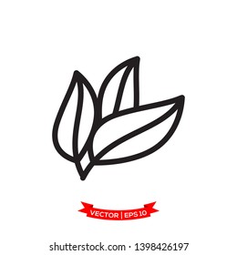 leaf icon in trendy flat design 