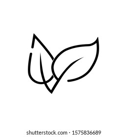 leaf icon in trendy flat design