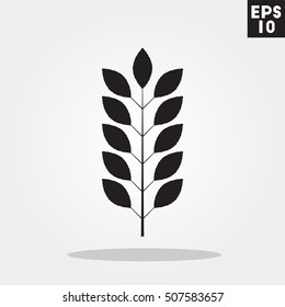 Leaf icon in trendy flat style isolated on color background. Autumn symbol for your design, logo, UI. Vector illustration, EPS10.
