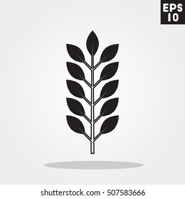 Leaf icon in trendy flat style isolated on color background. Autumn symbol for your design, logo, UI. Vector illustration, EPS10.
