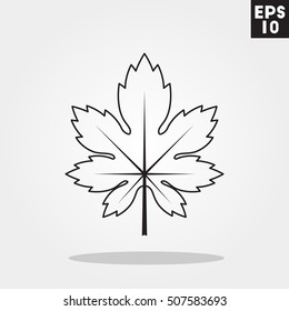 Leaf icon in trendy flat style isolated on color background. Autumn symbol for your design, logo, UI. Vector illustration, EPS10.