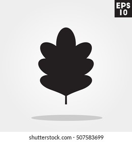 Leaf icon in trendy flat style isolated on color background. Autumn symbol for your design, logo, UI. Vector illustration, EPS10.