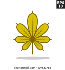 Leaf icon in trendy flat style isolated on color background. Autumn symbol for your design, logo, UI. Vector illustration, EPS10.