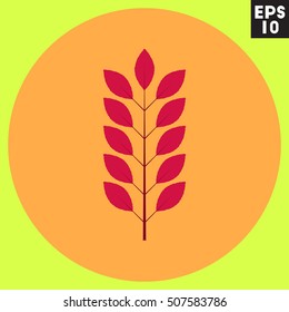 Leaf icon in trendy flat style isolated on color background. Autumn symbol for your design, logo, UI. Vector illustration, EPS10.