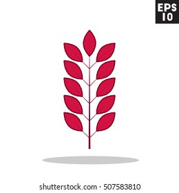 Leaf icon in trendy flat style isolated on color background. Autumn symbol for your design, logo, UI. Vector illustration, EPS10.
