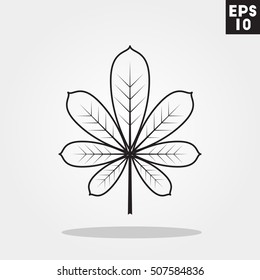 Leaf icon in trendy flat style isolated on color background. Autumn symbol for your design, logo, UI. Vector illustration, EPS10.