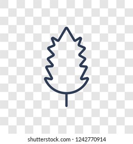 leaf icon. Trendy linear leaf logo concept on transparent background from leaf collection