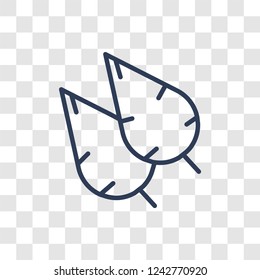 leaf icon. Trendy linear leaf logo concept on transparent background from leaf collection