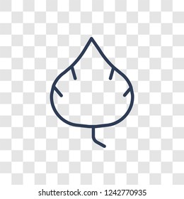 leaf icon. Trendy linear leaf logo concept on transparent background from leaf collection