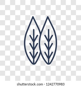 leaf icon. Trendy linear leaf logo concept on transparent background from leaf collection