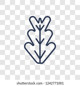 leaf icon. Trendy linear leaf logo concept on transparent background from leaf collection