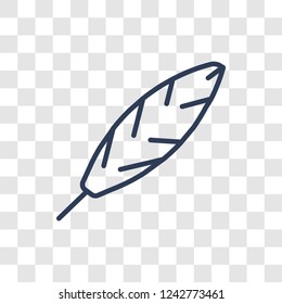 leaf icon. Trendy linear leaf logo concept on transparent background from leaf collection