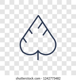 leaf icon. Trendy linear leaf logo concept on transparent background from leaf collection